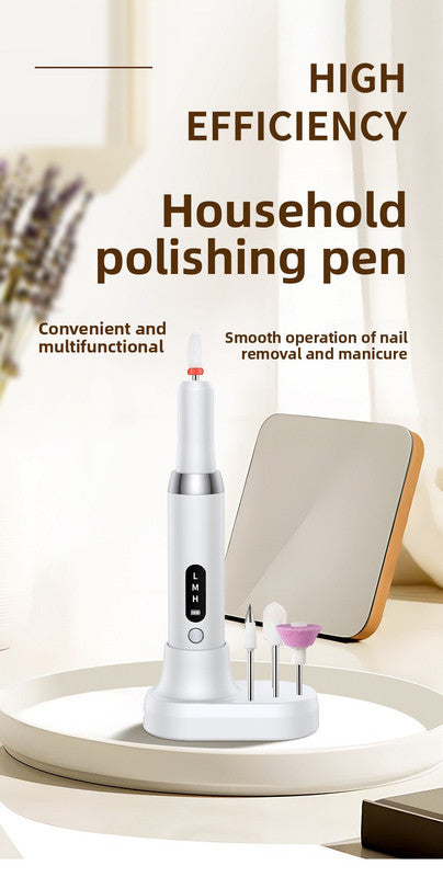 Electric Nail Drill Kit Cordless Portable E-File with Charging Base & LED Display White Gift Set Includes 30 Sanding Bands Nail File Pouch for Gel Acrylic Removal - Image 2