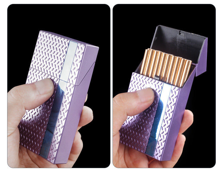 2 Pack Slim Cigarette Case Hard Shell Holder for 40 Cigarettes Durable ABS Plastic Crush Proof Box with Spring Clip Moisture Resistant Pocket Container Black and Silver - Image 4
