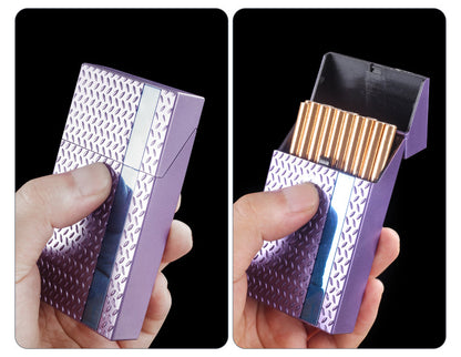 2 Pack Slim Cigarette Case Hard Shell Holder for 40 Cigarettes Durable ABS Plastic Crush Proof Box with Spring Clip Moisture Resistant Pocket Container Black and Silver - Image 4