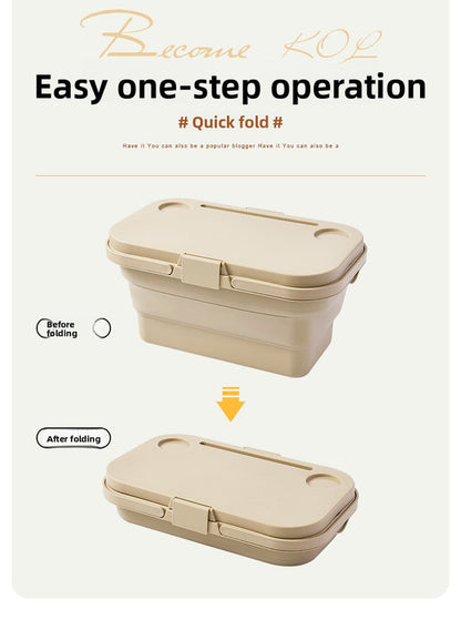 Collapsible Picnic Basket with Mini Table Lid Portable Folding Storage Crate with Cup Holders and Phone Stand Multi-Functional Outdoor Camping Sink Basin Khaki - Image 3