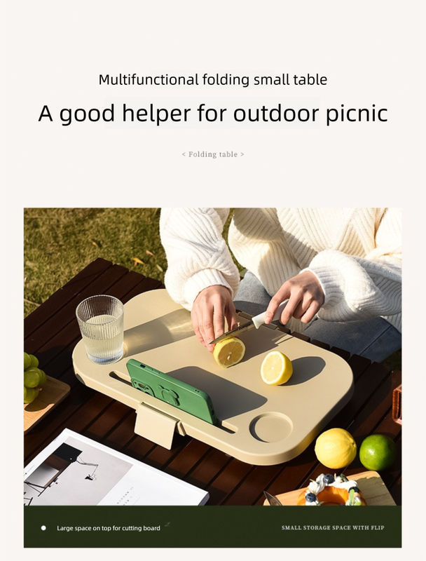 Collapsible Picnic Basket with Mini Table Lid Portable Folding Storage Crate with Cup Holders and Phone Stand Multi-Functional Outdoor Camping Sink Basin Grey - Image 5