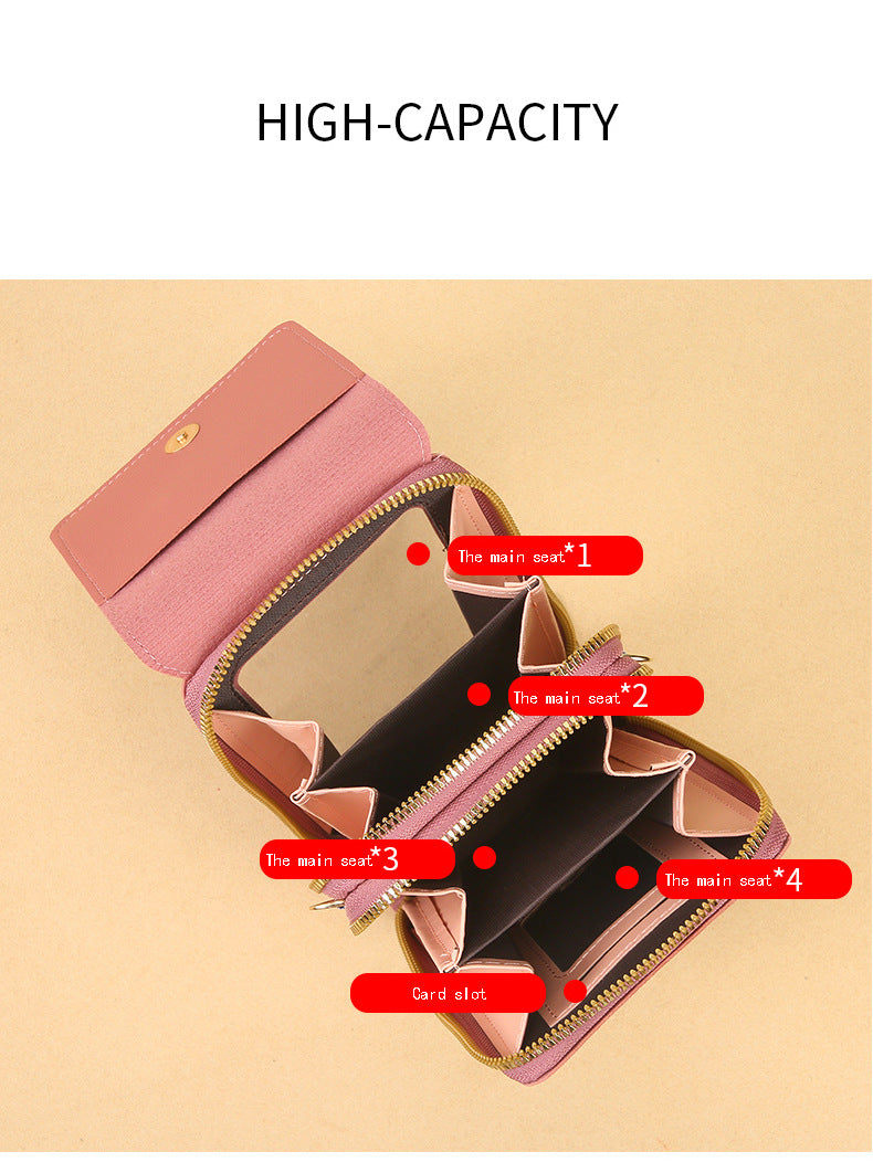 Women's Crossbody Phone Bag with Clear Touch Screen Window PU Leather Wallet Purse Multi-Pocket Shoulder Handbag Adjustable Strap Card Holder Blue - Image 8