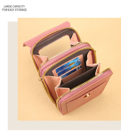 Women's Crossbody Phone Bag with Clear Touch Screen Window PU Leather Wallet Purse Multi-Pocket Shoulder Handbag Adjustable Strap Card Holder Reseda - Image 9