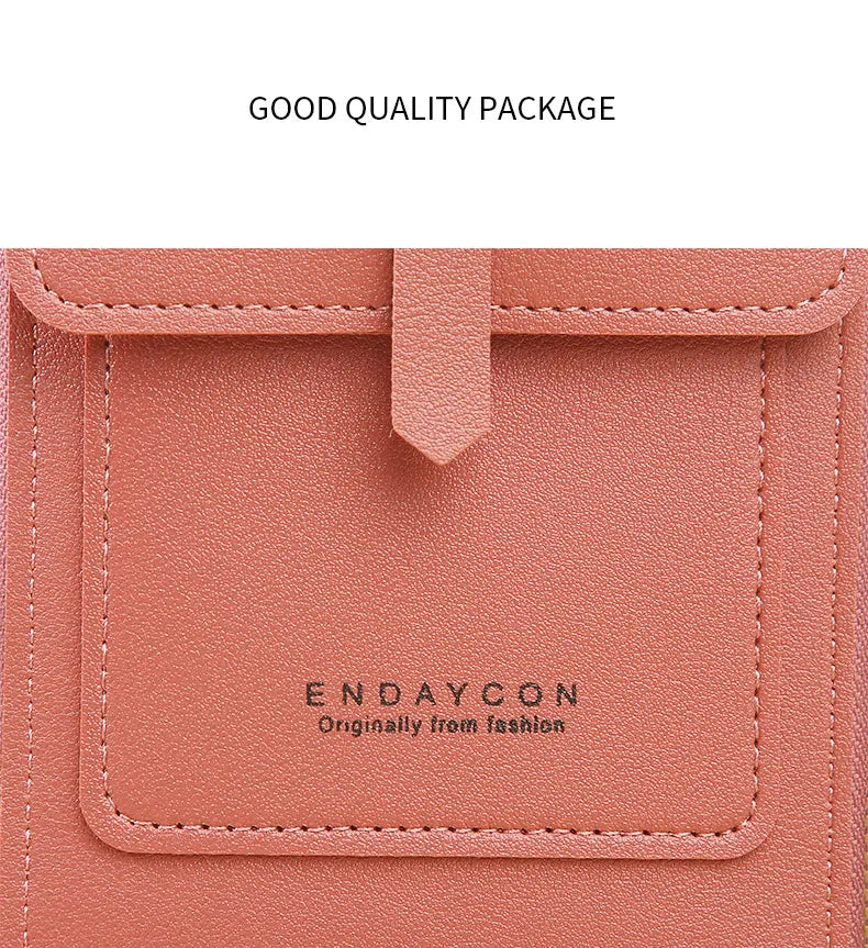 Women's Crossbody Phone Bag with Clear Touch Screen Window PU Leather Wallet Purse Multi-Pocket Shoulder Handbag Adjustable Strap Card Holder Pale pink - Image 6
