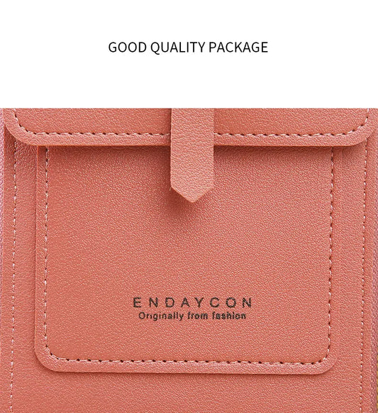 Women's Crossbody Phone Bag with Clear Touch Screen Window PU Leather Wallet Purse Multi-Pocket Shoulder Handbag Adjustable Strap Card Holder Pale pink - Image 6