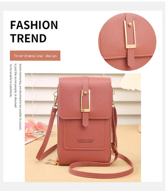 Women's Crossbody Phone Bag with Clear Touch Screen Window PU Leather Wallet Purse Multi-Pocket Shoulder Handbag Adjustable Strap Card Holder Grey - Image 7