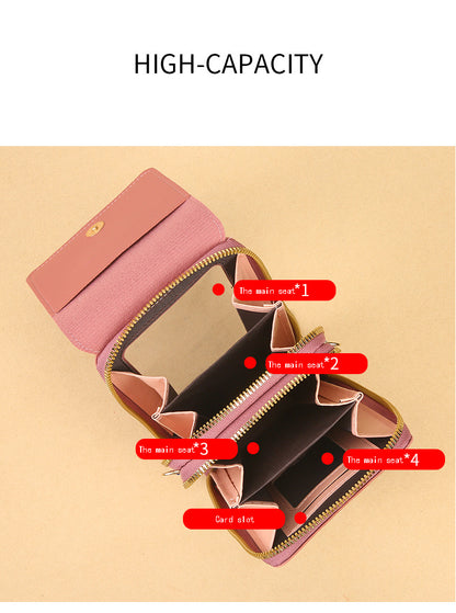 Women's Crossbody Phone Bag with Clear Touch Screen Window PU Leather Wallet Purse Multi-Pocket Shoulder Handbag Adjustable Strap Card Holder Grey - Image 8