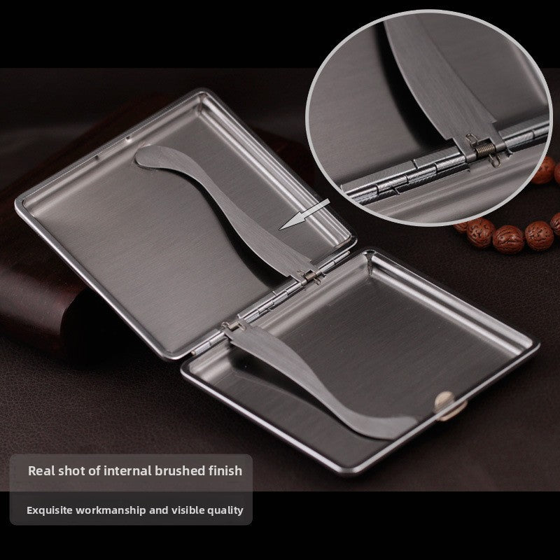 Genuine Leather Cigarette Case Red Crocodile Pattern 20 Stick Capacity Retro Vintage Style Metal Frame Pocket Box Mens Gift - Image 5