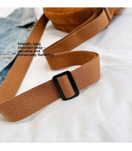 Corduroy Crossbody Bag Mini Messenger Shoulder Purse Adjustable Strap Vintage Style Casual Streetwear Phone Pouch Green - Image 6