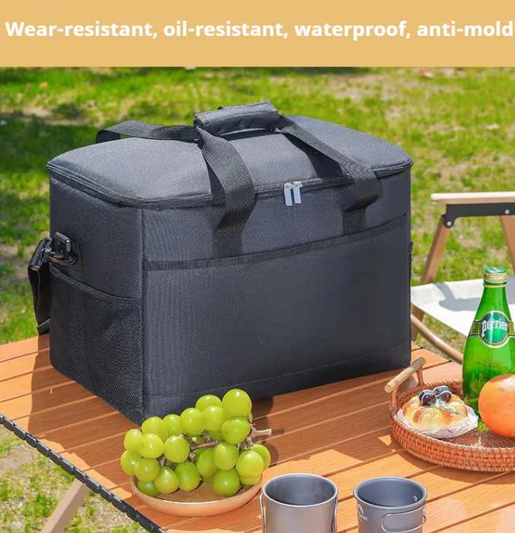 Small Insulated Lunch Bag 10L Cooler Tote Box with Shoulder Strap Leakproof Thermal Meal Prep Carrier for Work School Picnic Black - Image 5