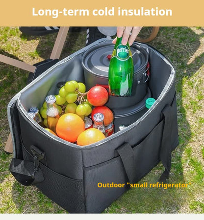Small Insulated Lunch Bag 10L Cooler Tote Box with Shoulder Strap Leakproof Thermal Meal Prep Carrier for Work School Picnic Black - Image 6