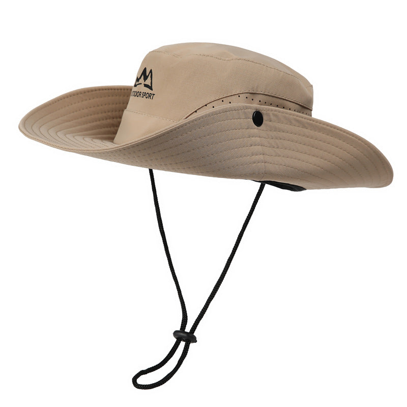 Wide Brim Sun Hat Waterproof UV Protection Boonie Bucket Cap Mesh Breathable for Fishing Hiking Camping Outdoor Black - Image 3