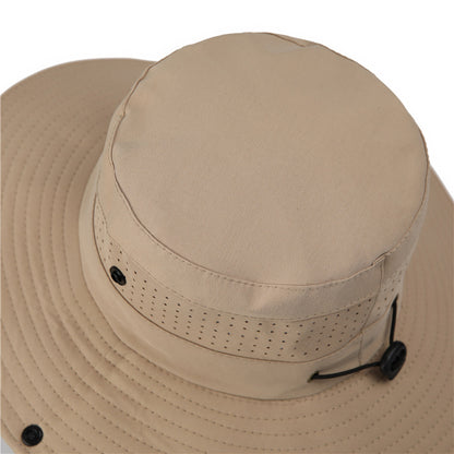 Wide Brim Sun Hat Waterproof UV Protection Boonie Bucket Cap Mesh Breathable for Fishing Hiking Camping Outdoor Dark Grey - Image 6