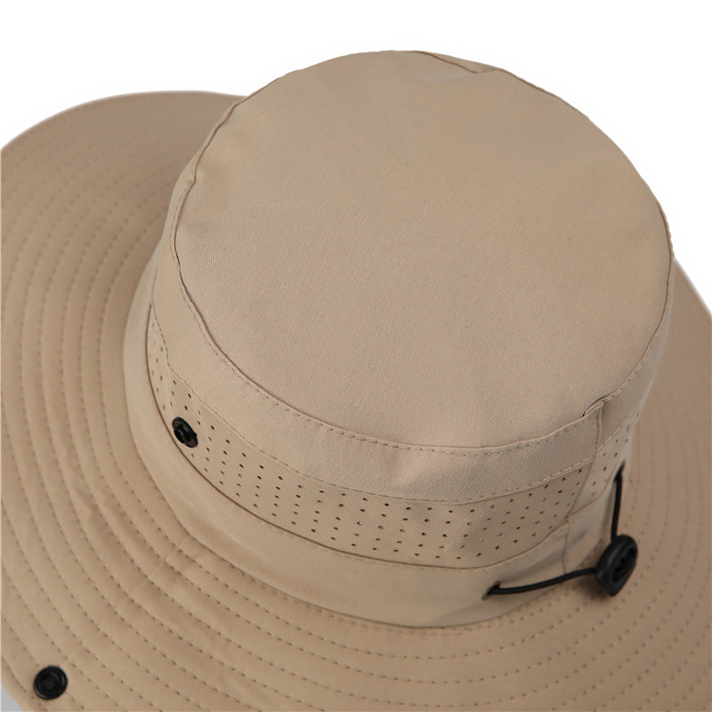 Wide Brim Sun Hat Waterproof UV Protection Boonie Bucket Cap Mesh Breathable for Fishing Hiking Camping Outdoor French Grey - Image 6