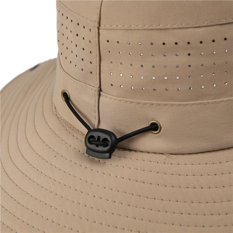 Wide Brim Sun Hat Waterproof UV Protection Boonie Bucket Cap Mesh Breathable for Fishing Hiking Camping Outdoor Coffee - Image 7