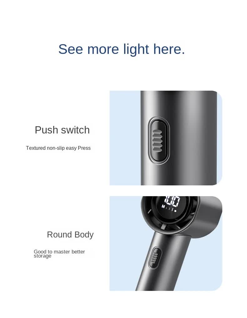 High Speed Handheld Turbo Fan Champagne Gold 3 Adjustable Speeds LED Display Portable Personal Cooling Fan Rechargeable for Travel Office Outdoor - Image 5