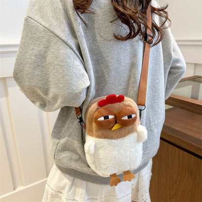 Cute Plush Chicken Crossbody Bag - Soft Faux Fur Mobile Phone Pouch - Quirky Cartoon Shoulder Purse for Girls & Teens - Novelty Gift - Image 4