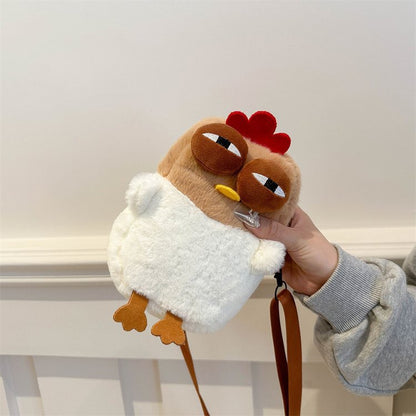 Cute Plush Chicken Crossbody Bag - Soft Faux Fur Mobile Phone Pouch - Quirky Cartoon Shoulder Purse for Girls & Teens - Novelty Gift - Image 6