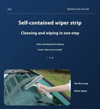 Blue 3-in-1 Window Squeegee with Built-in Spray Bottle - Dual Sided Sponge Glass Cleaner - Streak Free Tool for Shower Screens, Mirrors & Car Windows - Image 7
