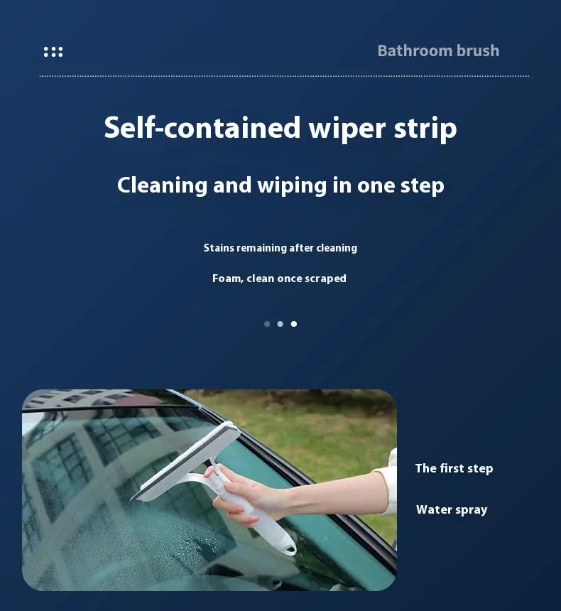 Yellow 3-in-1 Window Squeegee with Built-in Spray Bottle - Dual Sided Sponge Glass Cleaner - Streak Free Tool for Shower Screens, Mirrors & Car Windows - Image 7