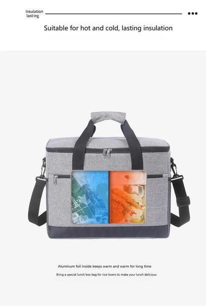 Large 30L Insulated Cooler Bag - Leakproof Thermal Lunch Tote with Shoulder Strap - Heavy Duty Grey Picnic Box for Beach, Camping & Work - Image 6