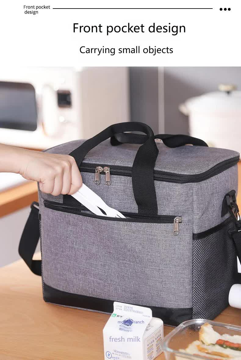 Large 30L Insulated Cooler Bag - Leakproof Thermal Lunch Tote with Shoulder Strap - Heavy Duty Grey Picnic Box for Beach, Camping & Work - Image 7