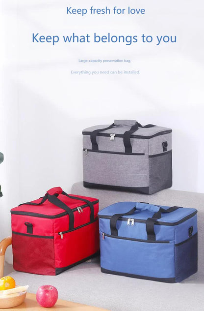 Large 18L Insulated Cooler Bag - Leakproof Thermal Lunch Tote with Shoulder Strap - Heavy Duty Blue Picnic Box for Beach, Camping & Work - Image 2