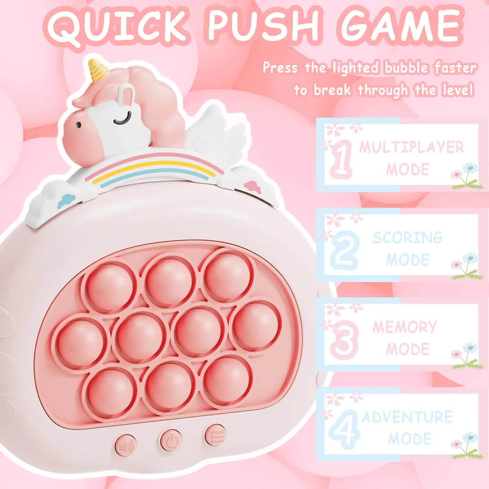 Electronic Fast Push Pop Game - Astronaut Space Edition Fidget Console with Lights & Sound - 4 Modes Memory & Speed Challenge - Interactive Sensory Toy for Kids 3+ & Travel - Image 3