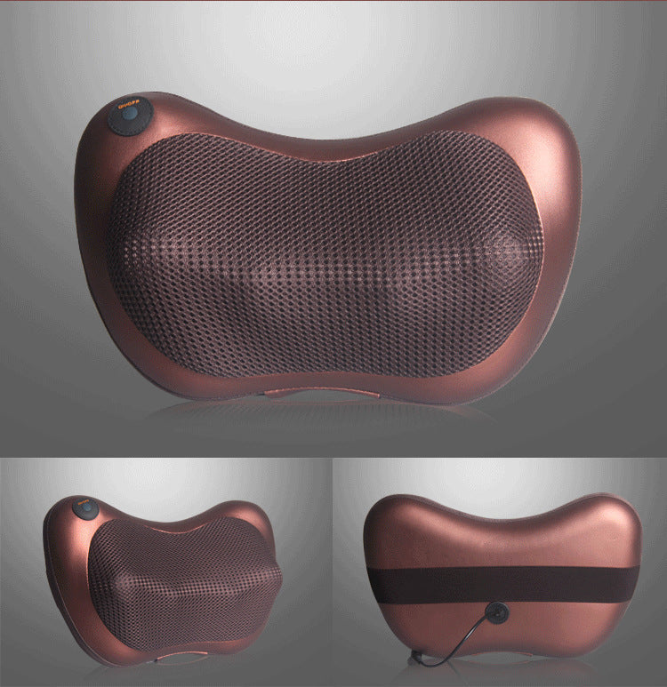 Electric Shiatsu Massage Pillow with Heat - Deep Kneading Neck & Back Massager - Portable Car & Home Cushion for Muscle Relief - Black