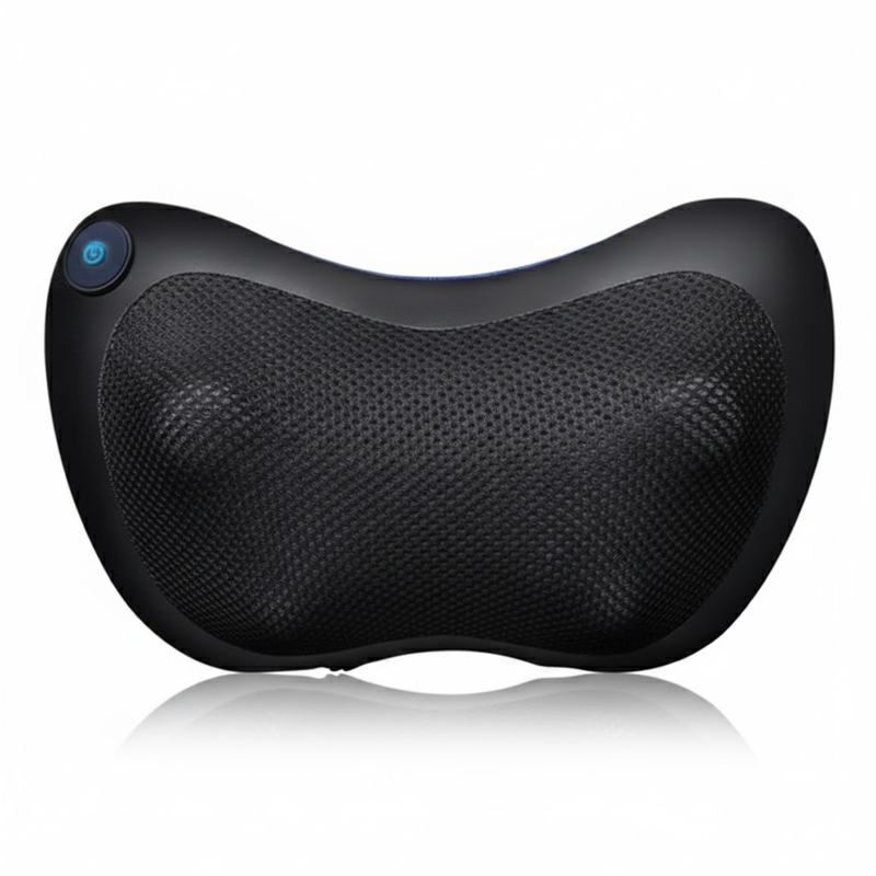 Electric Shiatsu Massage Pillow with Heat - Deep Kneading Neck & Back Massager - Portable Car & Home Cushion for Muscle Relief - Black - Image 2