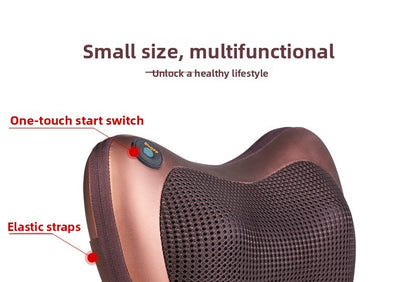 Electric Shiatsu Massage Pillow with Heat - Bi-Directional Deep Kneading Neck & Back Massager - Portable Car & Home Cushion for Muscle Relief - Brown - Image 3