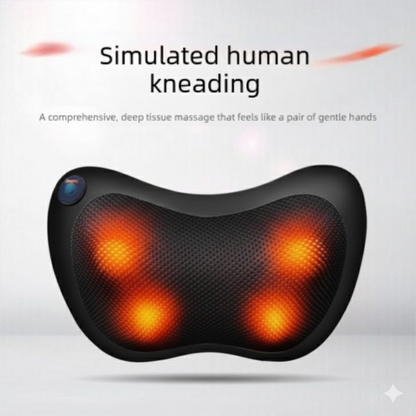 Electric Shiatsu Massage Pillow with Heat - Bi-Directional Deep Kneading Neck & Back Massager - Portable Car & Home Cushion for Muscle Relief - Black - Image 2