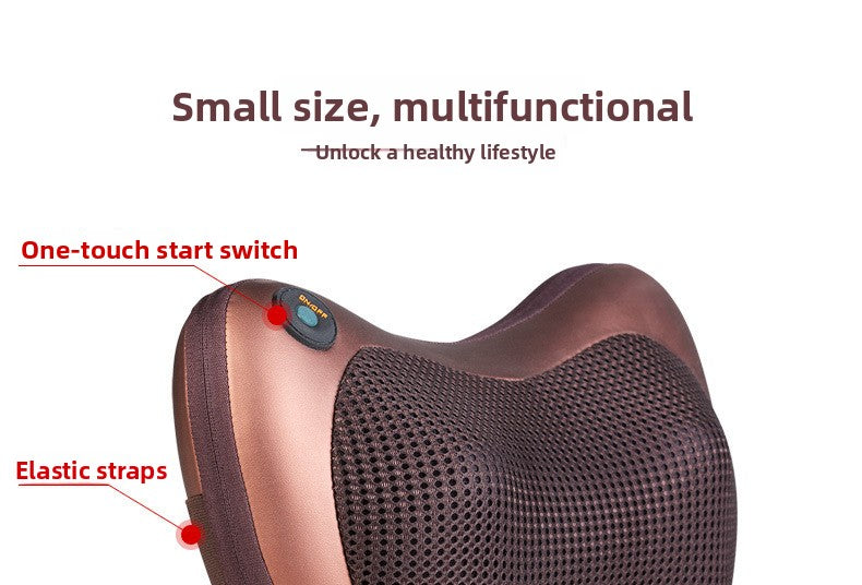 Electric Shiatsu Massage Pillow with Heat - Bi-Directional Deep Kneading Neck & Back Massager - Portable Car & Home Cushion for Muscle Relief - Black - Image 3