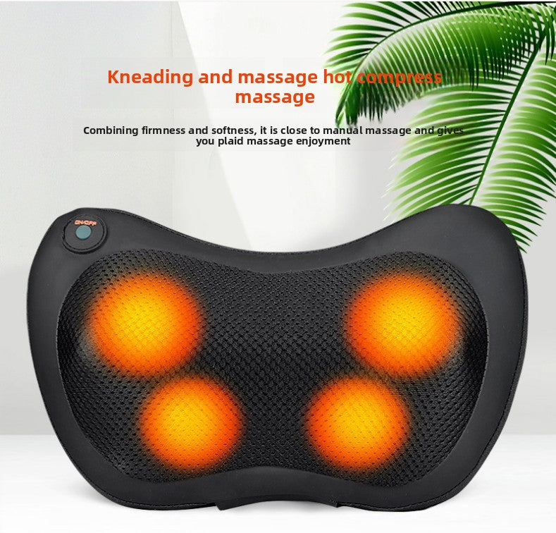 Electric Shiatsu Massage Pillow with Heat - Bi-Directional Deep Kneading Neck & Back Massager - Portable Car & Home Cushion for Muscle Relief - Black - Image 6