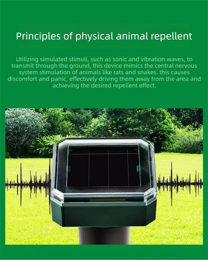 Solar-Powered Sonic Snake and Rodent Repeller Ground Stake - Outdoor Waterproof Ground Vibration Pest Deterrent Device - Ultrasonic Control for Moles, Voles, and House Mice - Garden Lawn Protection - Green Octagon Top Model - Image 5