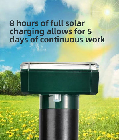 Solar-Powered Sonic Snake and Rodent Repeller Ground Stake - Outdoor Waterproof Ground Vibration Pest Deterrent Device - Ultrasonic Control for Moles, Voles, and House Mice - Garden Lawn Protection - Green Octagon Top Model - Image 8