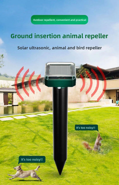 3PCS Solar Sonic Snake & Rodent Repeller Stakes - Mixed Set (Square, Round & Octagonal) - Outdoor Waterproof Ground Vibration Pest Control for Garden & Lawn - Green - Image 2