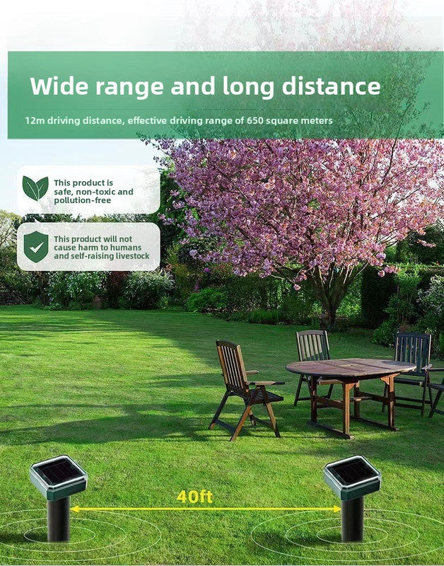3PCS Solar Sonic Snake & Rodent Repeller Stakes - Mixed Set (Square, Round & Octagonal) - Outdoor Waterproof Ground Vibration Pest Control for Garden & Lawn - Green - Image 6