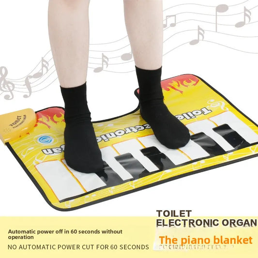 Yellow Electronic Toilet Piano Mat - Funny Musical Floor Keyboard for Bathroom Entertainment - Novelty Gag Gift & Potty Training Toy - Waterproof & Non-Slip - Fits Standard Toilets - Image 2