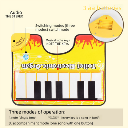 Yellow Electronic Toilet Piano Mat - Funny Musical Floor Keyboard for Bathroom Entertainment - Novelty Gag Gift & Potty Training Toy - Waterproof & Non-Slip - Fits Standard Toilets - Image 3
