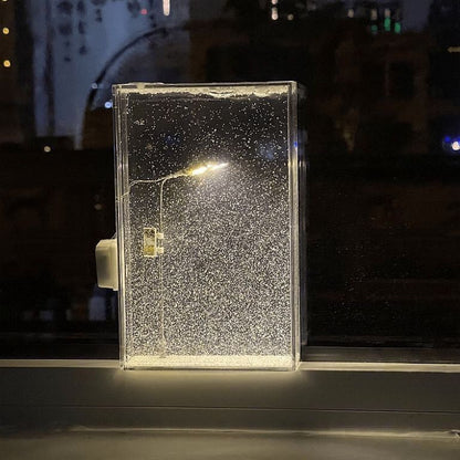 DIY Snowy Street Lamp Night Light Kit - Liquid Glitter Floating Snow Globe Effect - LED Acrylic Desk Display - Creative Handcraft Gift for Bedroom & Home Decor - Battery Operated 15.5cm - Image 2