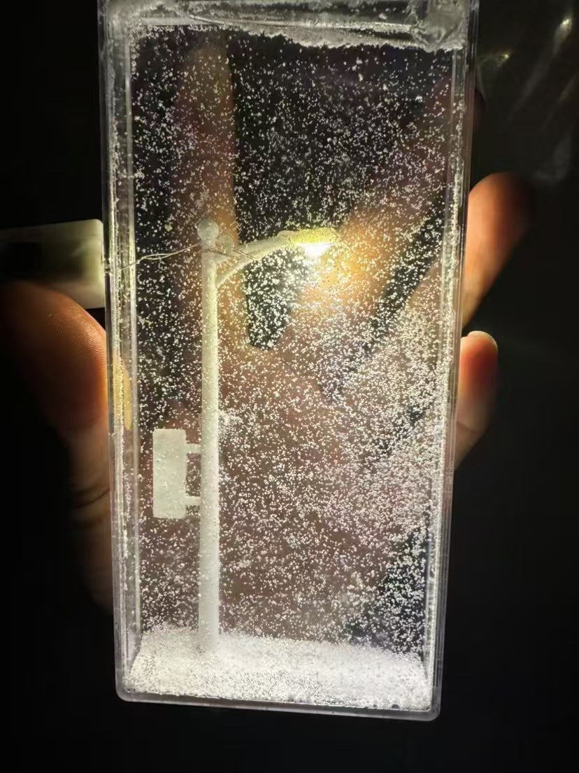 DIY Snowy Street Lamp Night Light Kit - Liquid Glitter Floating Snow Globe Effect - LED Acrylic Desk Display - Creative Handcraft Gift for Bedroom & Home Decor - Battery Operated 15.5cm - Image 3