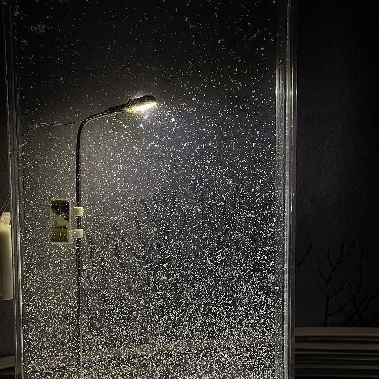 DIY Snowy Street Lamp Night Light Kit - Liquid Glitter Floating Snow Globe Effect - LED Acrylic Desk Display - Creative Handcraft Gift for Bedroom & Home Decor - Battery Operated 15.5cm - Image 4