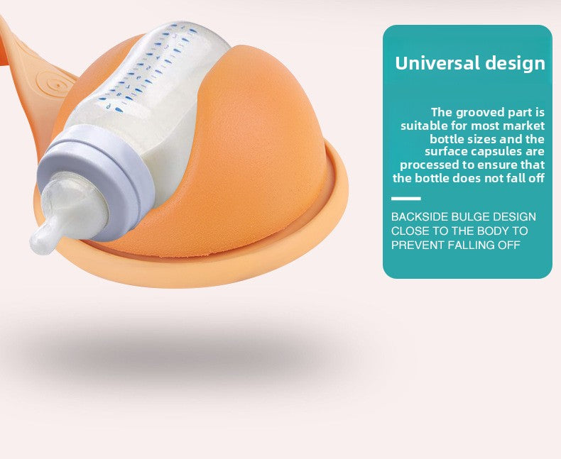 Hands-Free Baby Bottle Holder - Shoulder Mounted Feeding Aid for Parents - Anti-Slip & Adjustable Design - Fits Most Standard Bottles - Orange - Image 4