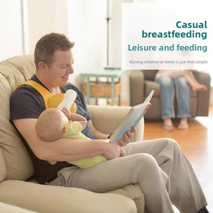 Hands-Free Baby Bottle Holder - Shoulder Mounted Feeding Aid for Parents - Anti-Slip & Adjustable Design - Fits Most Standard Bottles - Orange - Image 7
