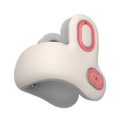 Smart 4-in-1 Travel Neck Pillow with ANC Headphones - Heated Vibration Massage & Bluetooth Audio - Memory Foam Support for Planes & Home - Beige - Image 2