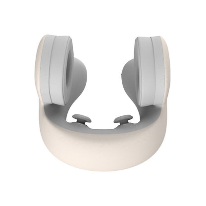 Smart 4-in-1 Travel Neck Pillow with ANC Headphones - Heated Vibration Massage & Bluetooth Audio - Memory Foam Support for Planes & Home - Beige - Image 4