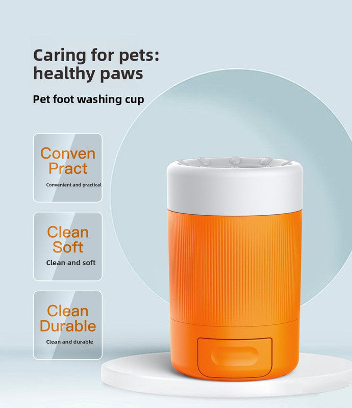Portable Dog Paw Washer Cup - 360 Degree Muddy Foot Cleaner with Soft Bristles - Gentle Grooming Tool for Cats & Small to Medium Dogs - Grey - Image 6
