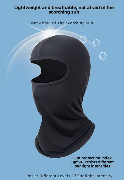 Cooling Grid Mesh Balaclava Face Mask - Breathable Helmet Liner for Motorcycling & Cycling - Quick Dry Sun Protection & Moisture Wicking - Black - Image 2