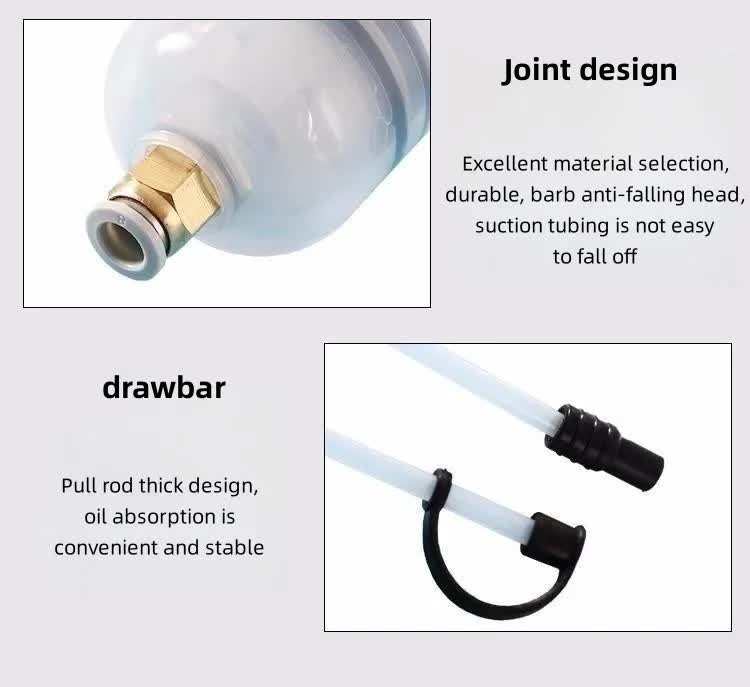 200ml Fluid Extractor & Transfer Pump - Manual Oil Syringe with Extension Tubes for Automotive Brake, Gear & Power Steering Fluids - Heavy Duty Suction Tool - Image 8